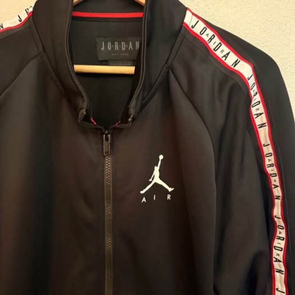 Nike Air Jordan Jumpman basketball zip up hoodie Tricot tracksuit black